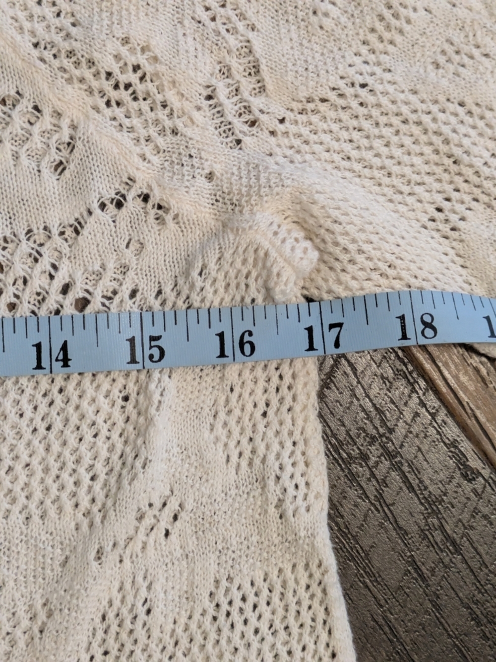 American Eagle Outfitters Crochet Henley Top Shirt Ivory XL/TG Knit See Through - Picture 8 of 9